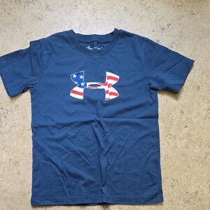 Under Armour Blue Short Sleeve Tee with Patriotic Logo